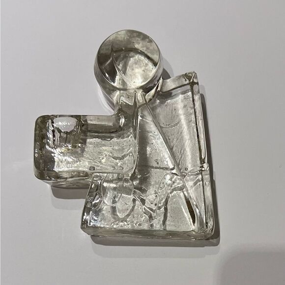 Wiesenthal Hutte Ice Glass Angel Candle Holder MCM Vintage Christmas - Picture 6 of 6